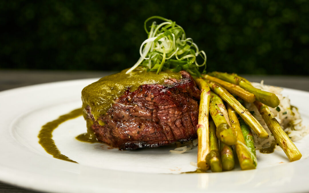 Chili Lime Vinaigrette, Aromatic Rice, and Grilled Asparagus